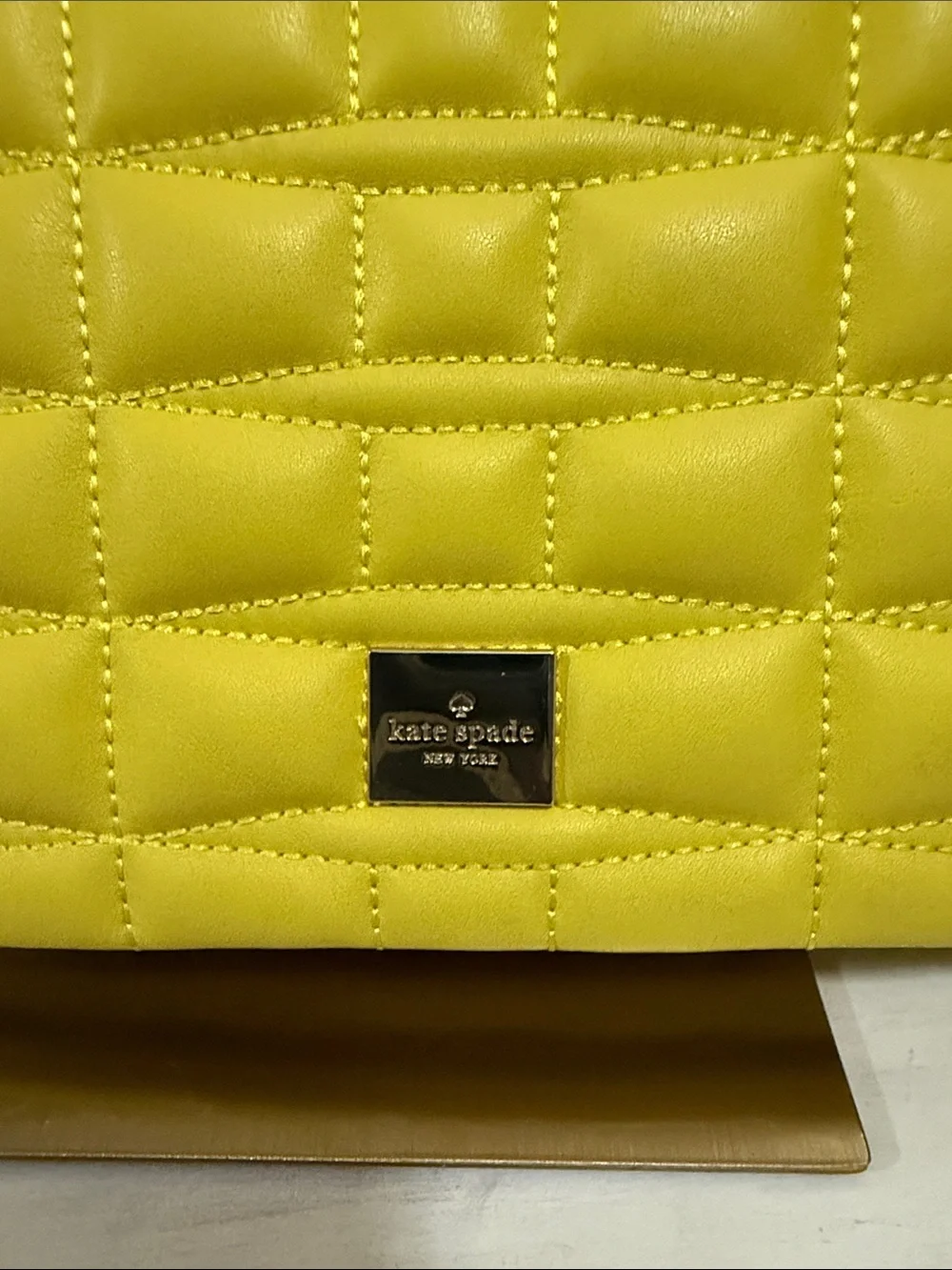 Kate Spade Story Book Yellow Quilted Chain-Handle Crossbody Bag